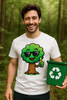 Eco Rebel: Green Message Designs on White Tees