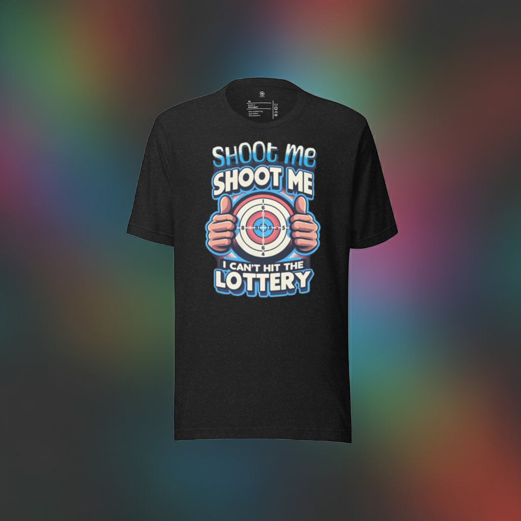 "Shoot Me, Shoot Me, I Can't Hit the Lottery" Organic Cotton Unisex T-Shirt
