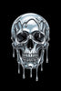 Chrome Liquid Skull – High Contrast Metallic Graphic Tee