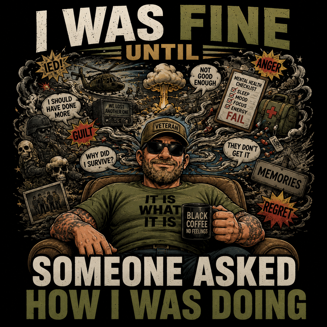 I Was Fine Until Someone Asked Me How I Was Doing – Veteran Shirt Idea