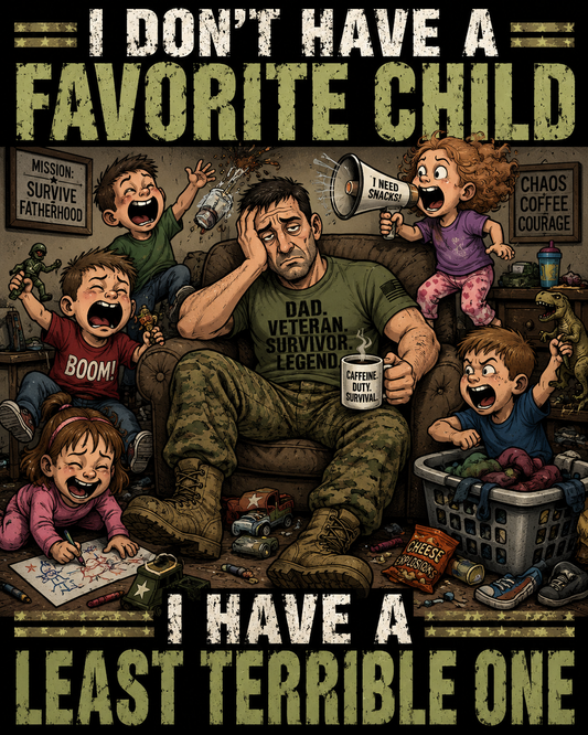 I Don't Have a Favorite Child. I Have a Least Terrible One. – Veteran Dad Shirt Idea