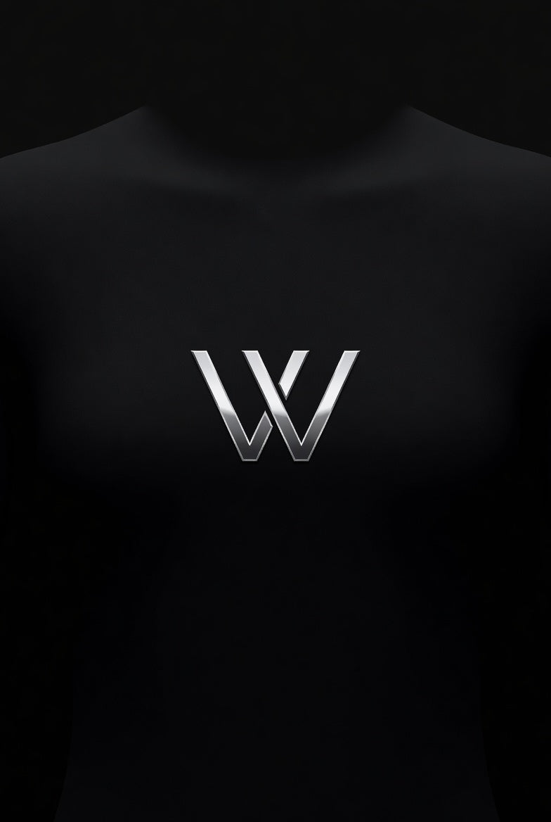 Minimal Chrome Monogram – Luxury AI Logo Shirt Concept