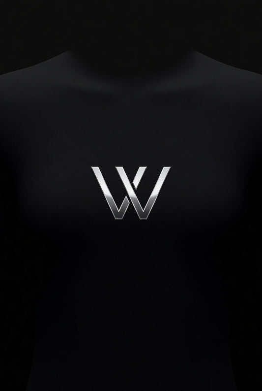 Minimal Chrome Monogram – Luxury AI Logo Shirt Concept