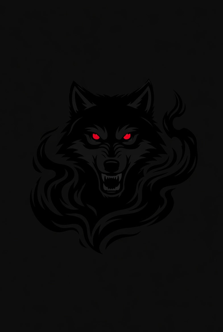 Shadow Wolf Emblem – Aggressive Dark Streetwear Design