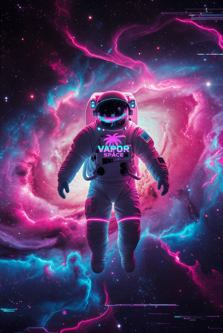 Neon Galaxy Astronaut – Vaporwave AI Shirt Concept