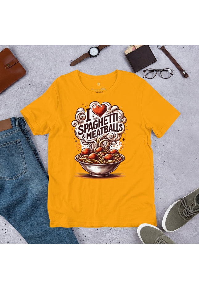 I Love Spaghetti and Meatballs Unisex shirt - perfect for all the pasta lovers out there!