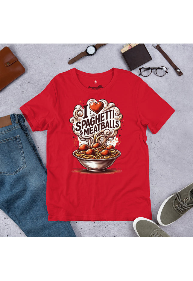 I Love Spaghetti and Meatballs Unisex shirt - perfect for all the pasta lovers out there!