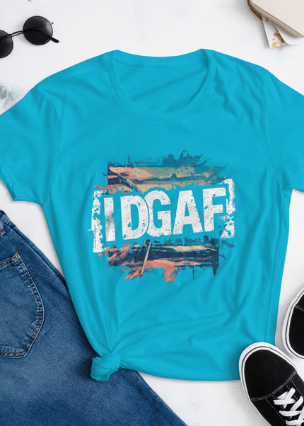 🌟👕 Unleash Your Inner Rebel with the IDGAF Shirt 👕🌟- Women's short sleeve t-shirt