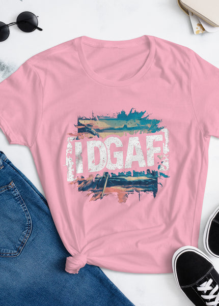 🌟👕 Unleash Your Inner Rebel with the IDGAF Shirt 👕🌟- Women's short sleeve t-shirt