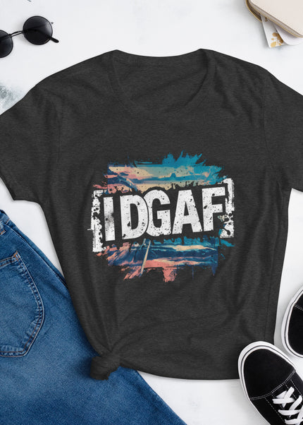 🌟👕 Unleash Your Inner Rebel with the IDGAF Shirt 👕🌟- Women's short sleeve t-shirt