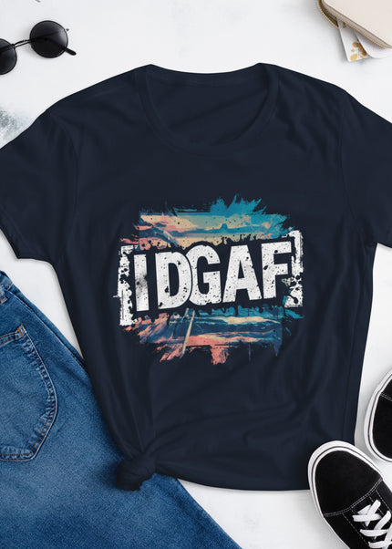 🌟👕 Unleash Your Inner Rebel with the IDGAF Shirt 👕🌟- Women's short sleeve t-shirt