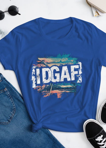 🌟👕 Unleash Your Inner Rebel with the IDGAF Shirt 👕🌟- Women's short sleeve t-shirt