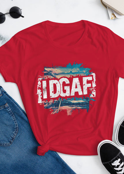 🌟👕 Unleash Your Inner Rebel with the IDGAF Shirt 👕🌟- Women's short sleeve t-shirt